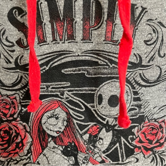 Womens Modernlux Nightmare Before Christmas Graphic Print Hoodie Gray Size Large - Picture 4 of 10